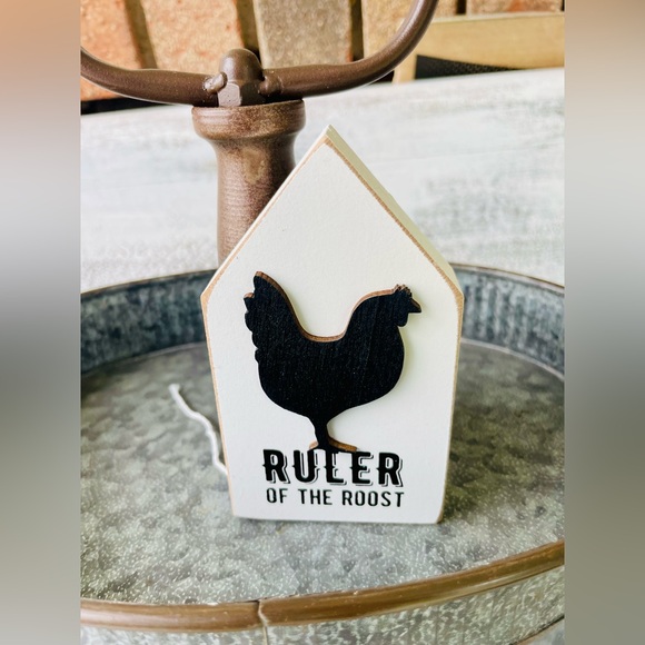 *Ruler of the Roost Wooden House Shaped Shelf Sitter - Picture 8 of 14
